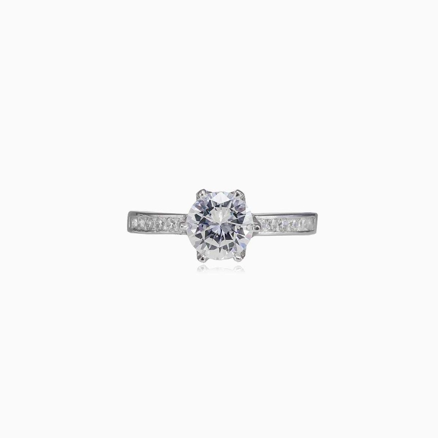 Woman Monte Cristo | Six Prong Crystal Ring