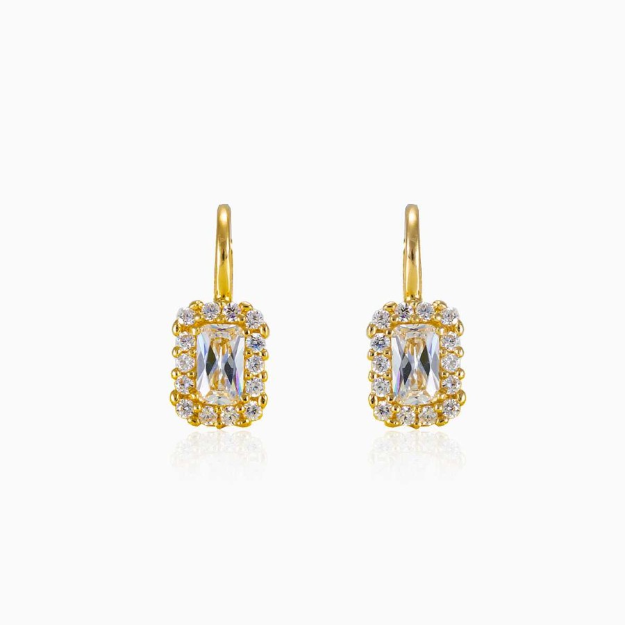 Woman Monte Cristo | Rectangle Halo Earrings