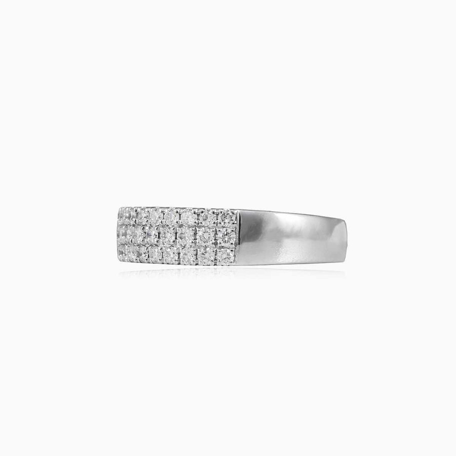 Woman Monte Cristo | Three-Row Gold Diamond Band