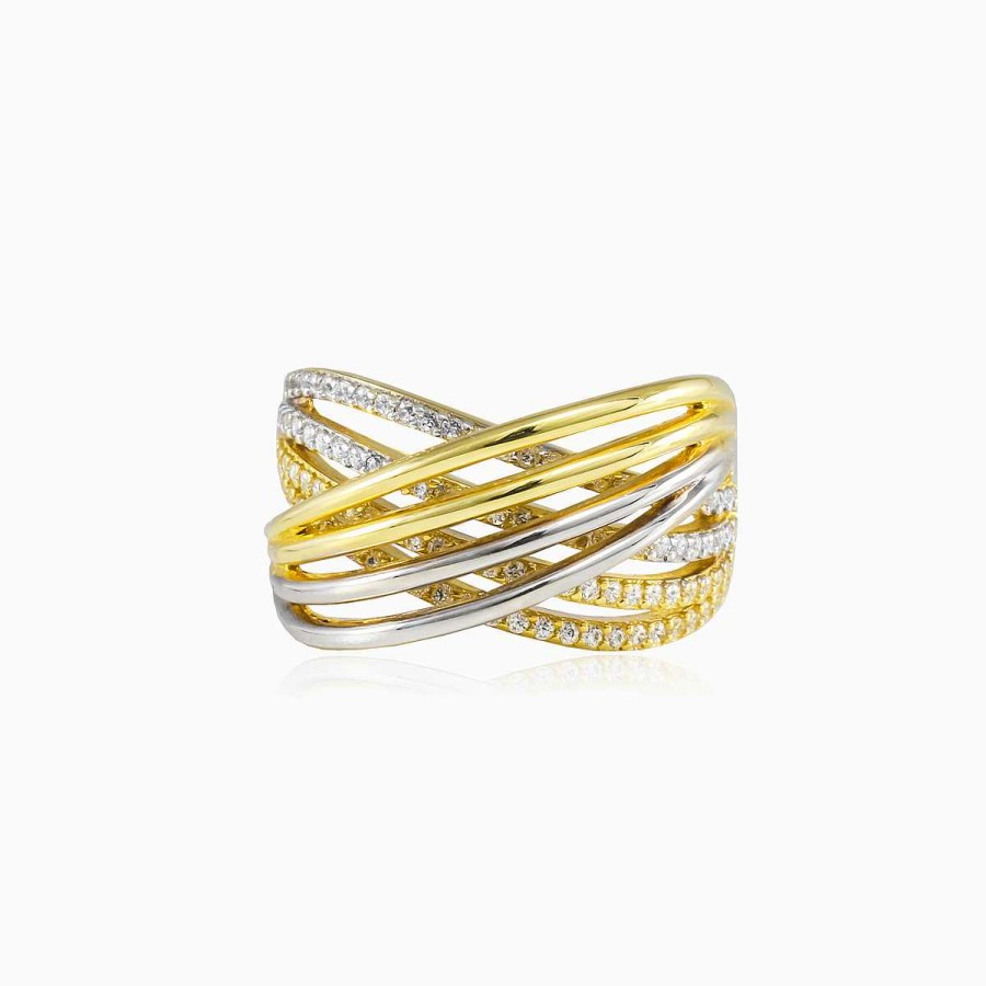 Woman Monte Cristo | Twisted Gold Crystal Ring