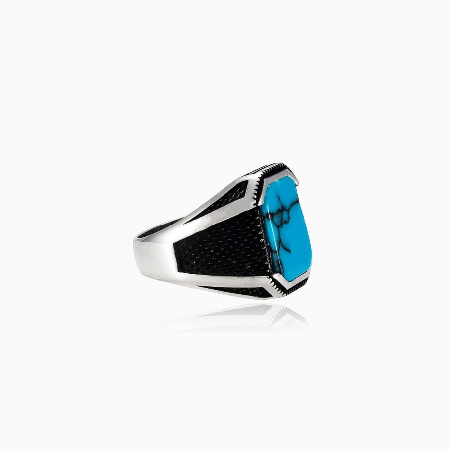 Man Monte Cristo | Oxidized Turquoise Ring