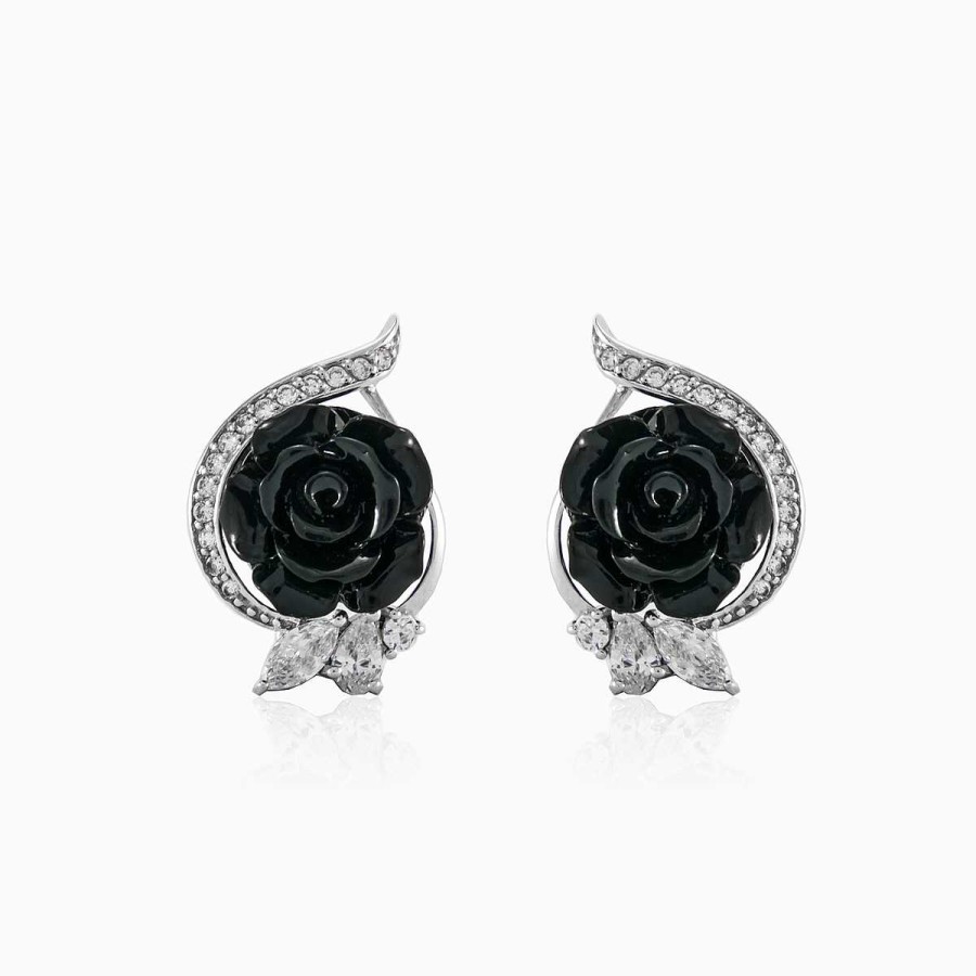 Woman Monte Cristo | Black Rose Earrings