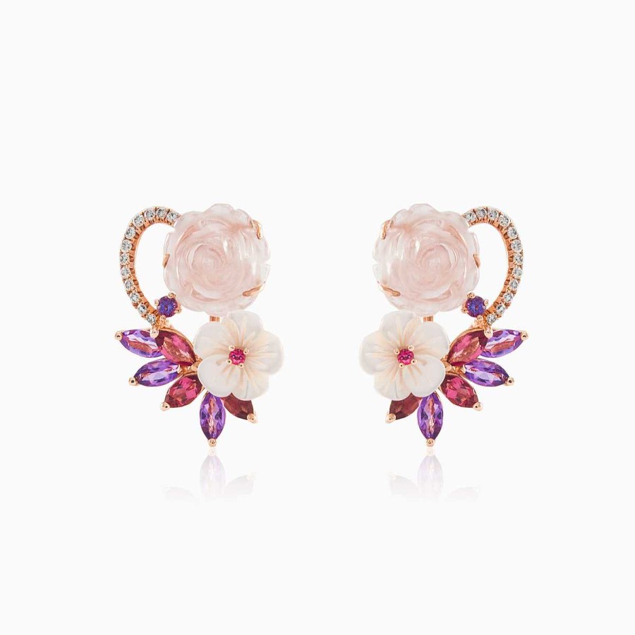 Woman Monte Cristo | Rose Flower Earrings