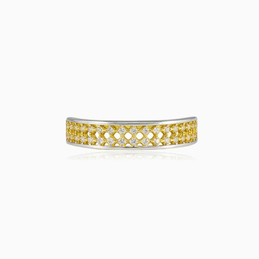 Woman Monte Cristo | Net Gold And Crystal Ring