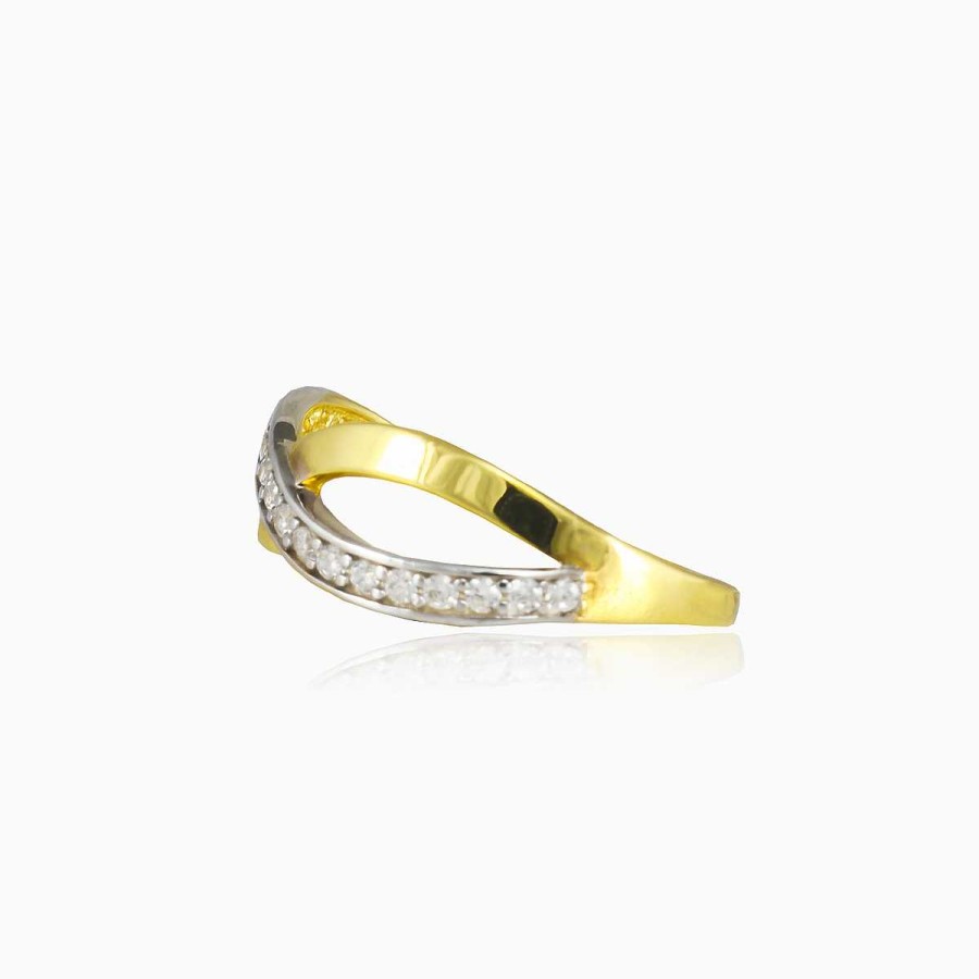 Woman Monte Cristo | Infinity Gold Ring With One Crystal Row