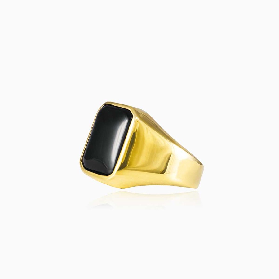 Woman Monte Cristo | Gold Plated Onyx Ring