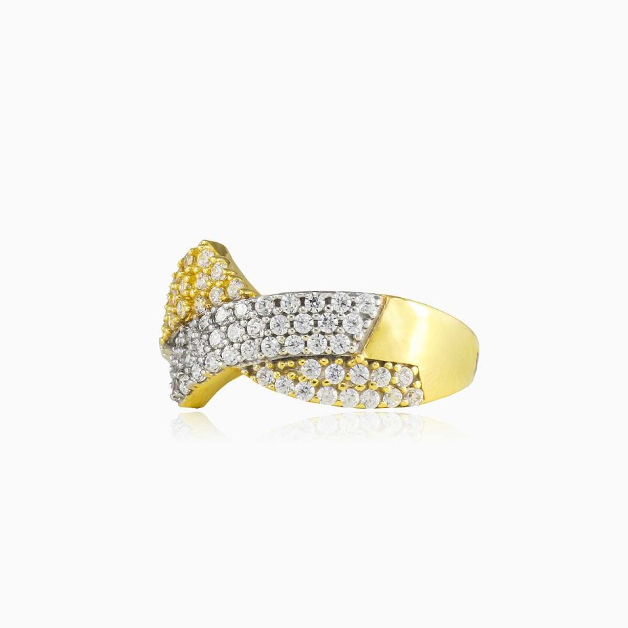 Woman Monte Cristo | Zig Zag Two-Color Gold Ring