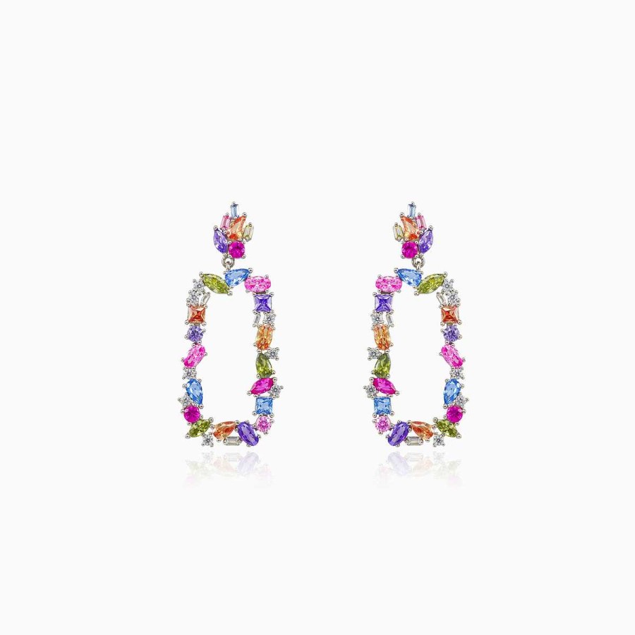 Woman Monte Cristo | Rectangle Multicolor Earrings