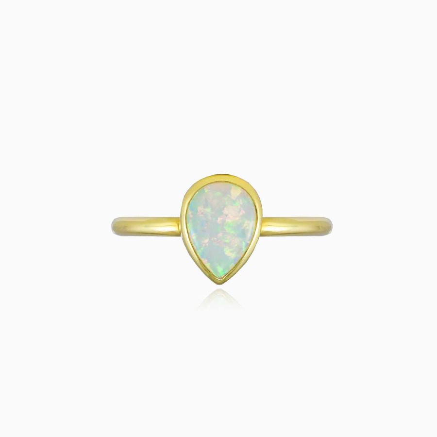 Woman Monte Cristo | Petite Pear Opal Gold Ring