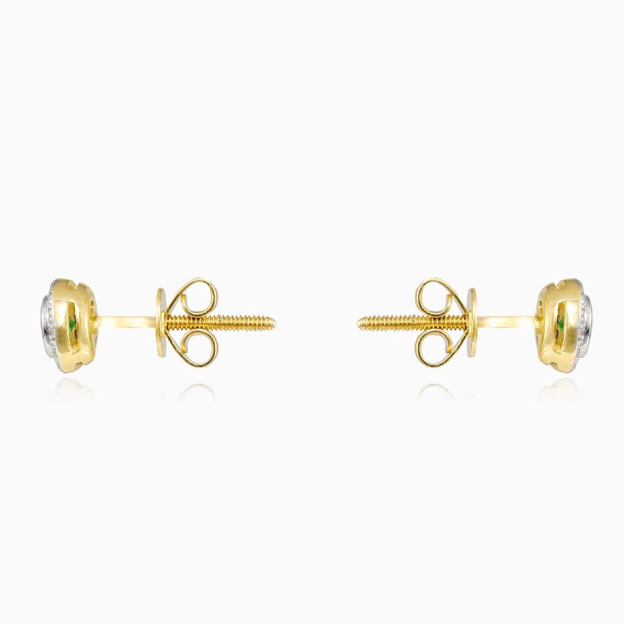 Woman Monte Cristo | Emerald And Diamond Gold Studs