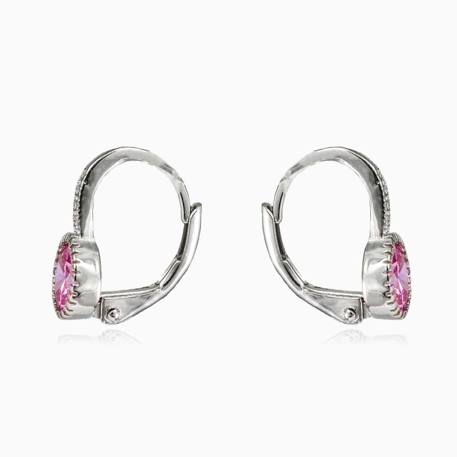 Woman Monte Cristo | Round Pink Quartz Earrings