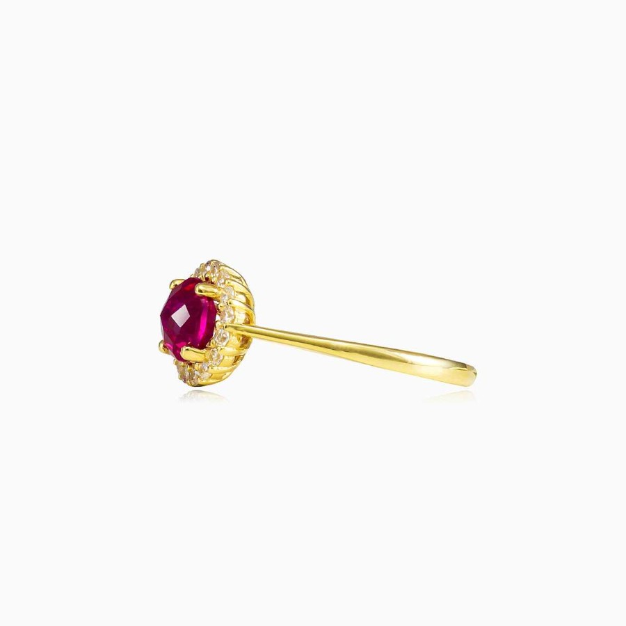 Woman Monte Cristo | Round Rubellite Ring