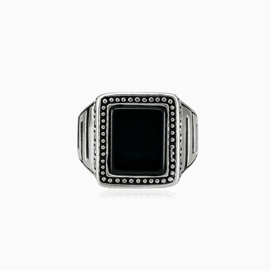 Man Monte Cristo | Dot Onyx Ring