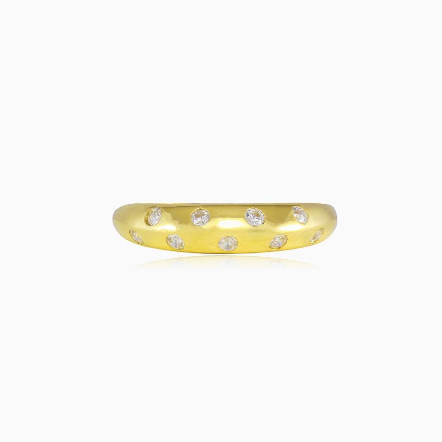 Woman Monte Cristo | Crystal Dots Gold Ring