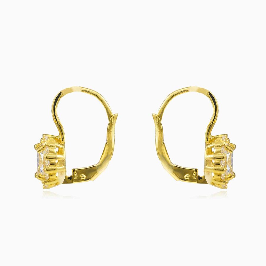 Woman Monte Cristo | Oval Crystal Gold Earrings