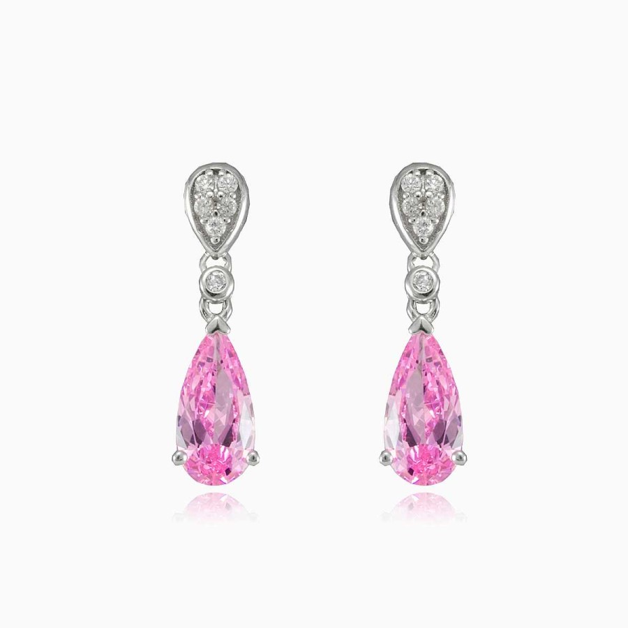 Woman Monte Cristo | Drop Rose Quartz Earrings