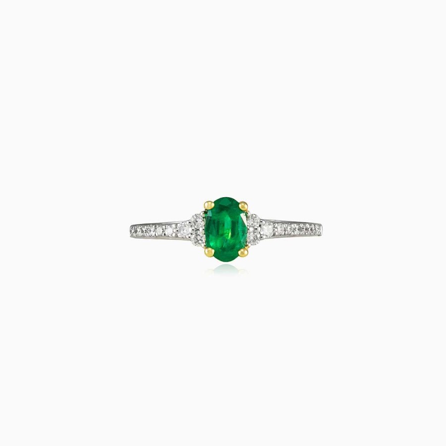 Woman Monte Cristo | Emerald Engagement Ring