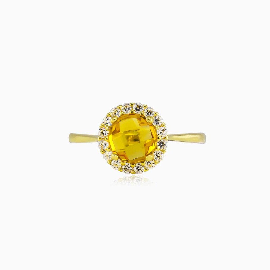 Woman Monte Cristo | Royal Round Citrine Gold Ring