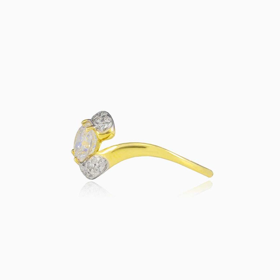 Woman Monte Cristo | Twisted Gold And Crystal Ring