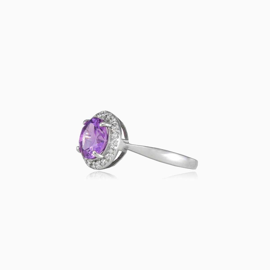 Woman Monte Cristo | Round Amethyst Ring