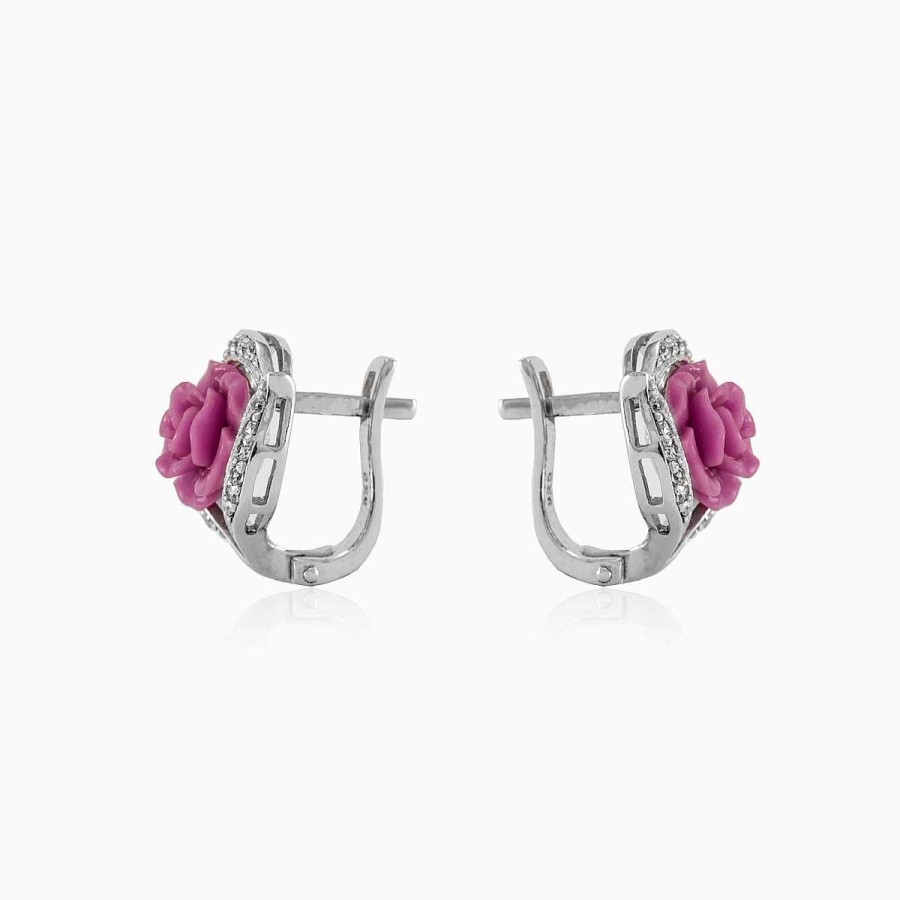 Woman Monte Cristo | Purple Rose Earrings