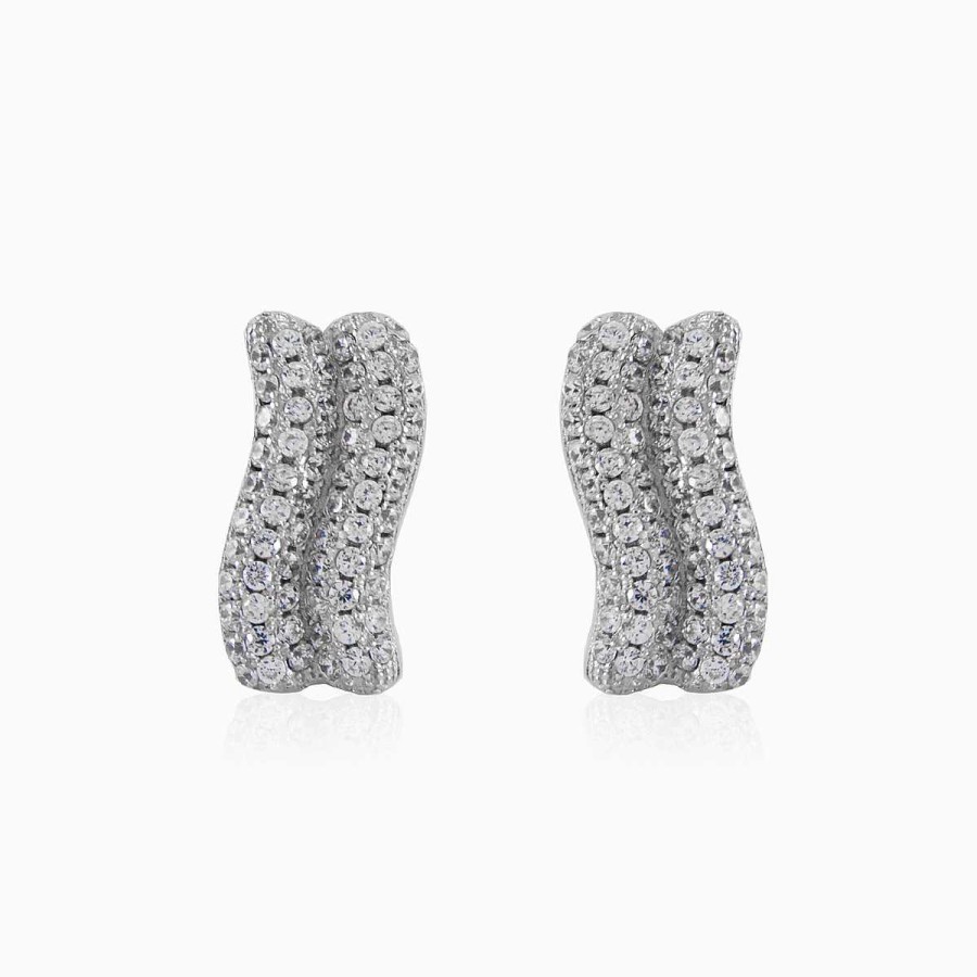 Woman Monte Cristo | Wavy Silver Earrings