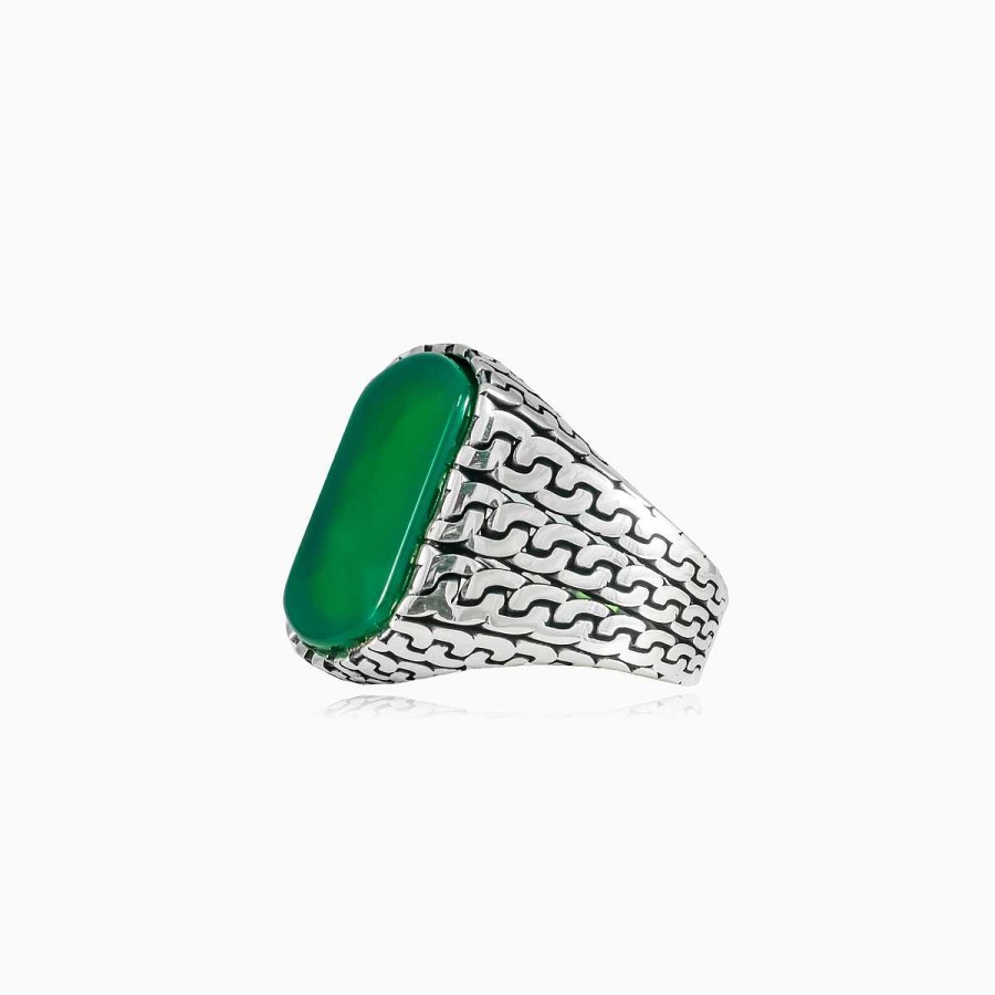 Man Monte Cristo | Chained Jade Ring