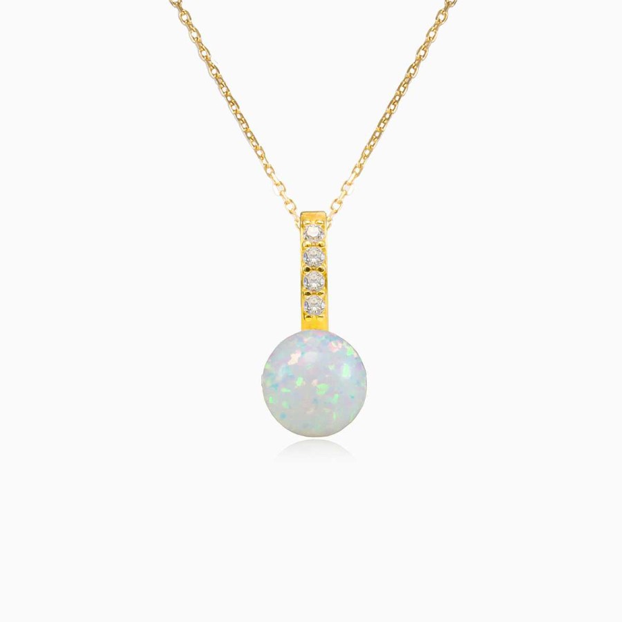 Woman Monte Cristo | Accent Gold White Opal Pendant