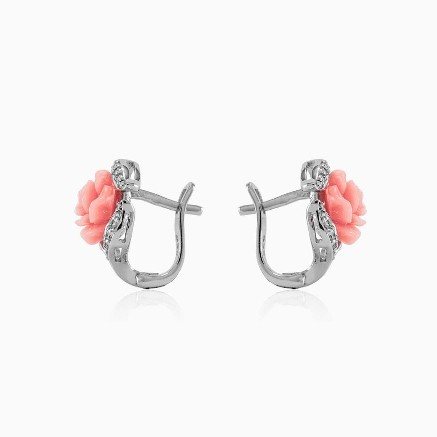 Woman Monte Cristo | Peach Rose Earrings