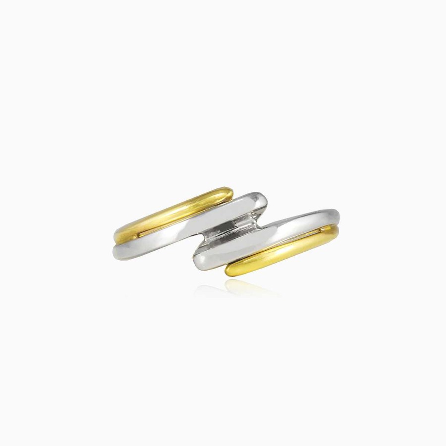 Woman Monte Cristo | Twisted White And Yellow Gold Ring