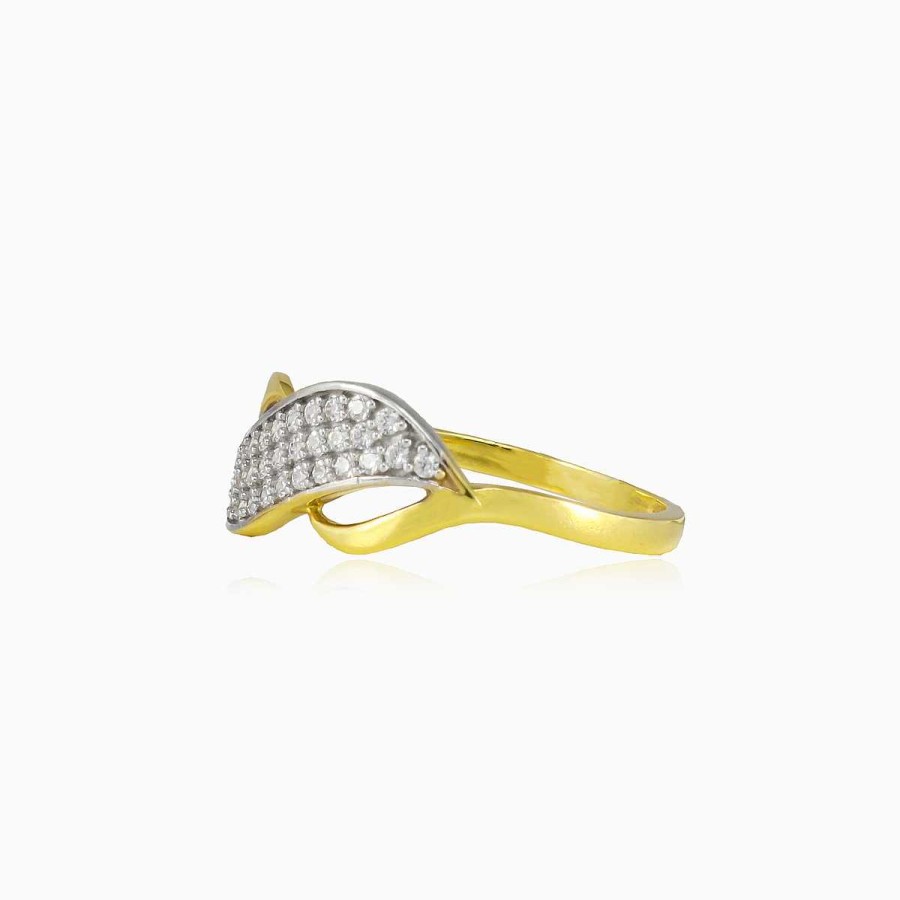 Woman Monte Cristo | Infinity Gold Ring With Three Crystal Rows