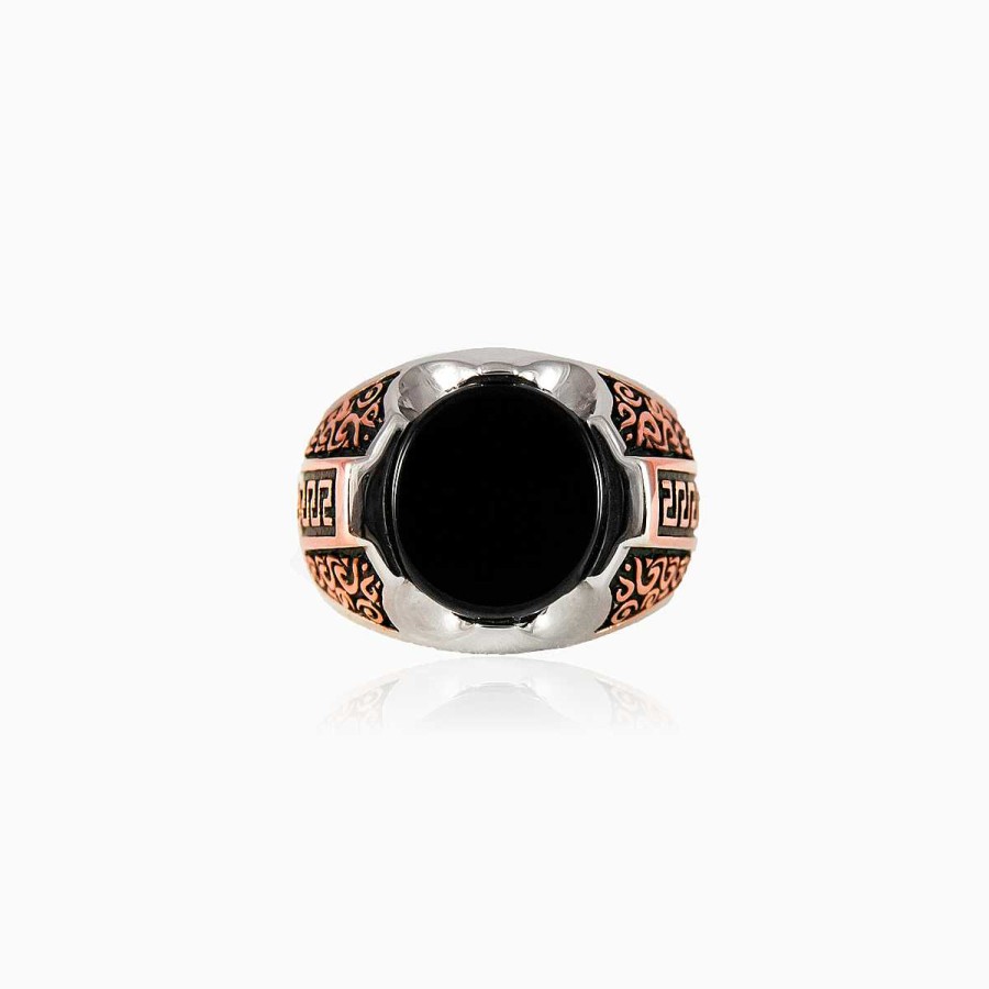 Man Monte Cristo | Round Onyx Ring