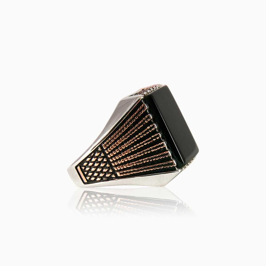 Man Monte Cristo | Rectangle Onyx Ring