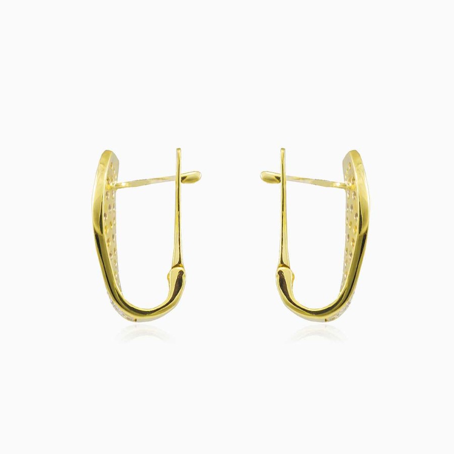 Woman Monte Cristo | Wave Gold Crystal Earrings