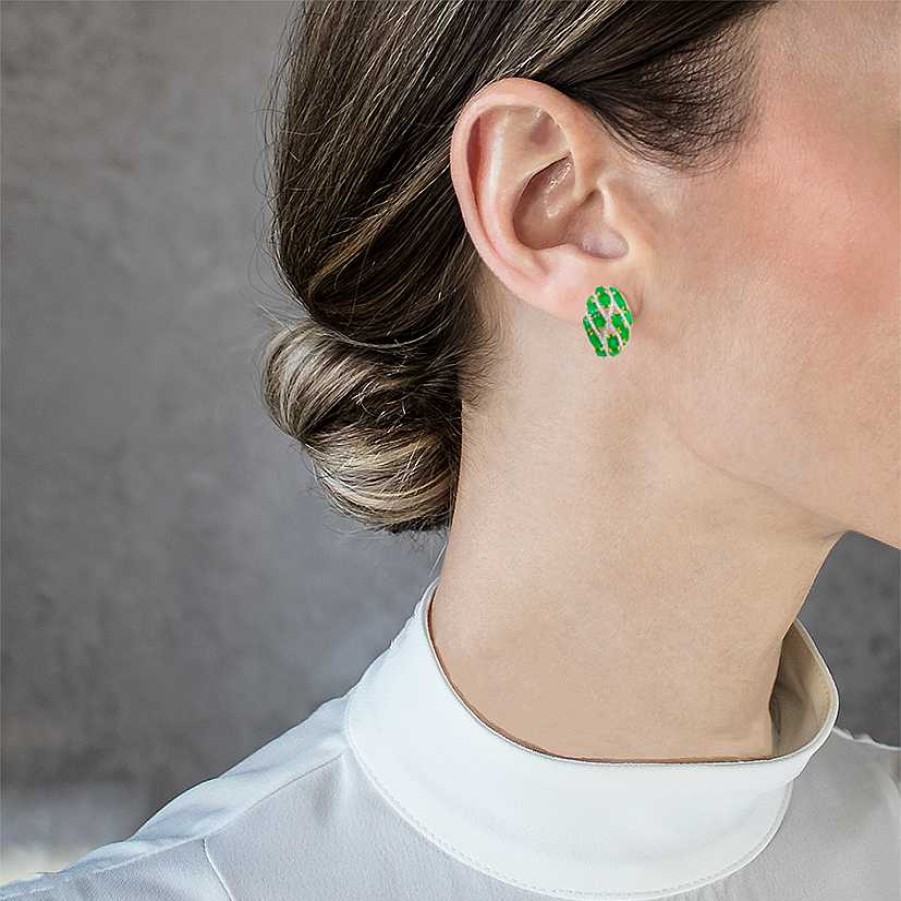 Woman Monte Cristo | Emerald And Diamond Bombe Earrings