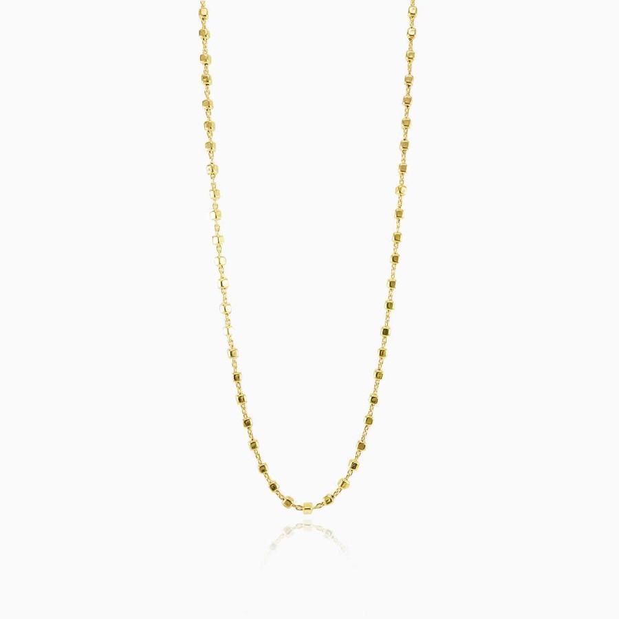 Woman Monte Cristo | Gold Plated Square Beads Chain