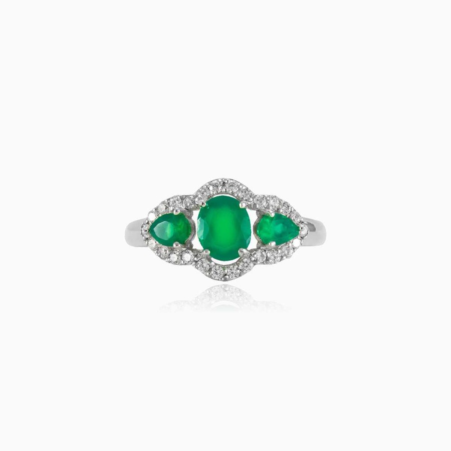 Woman Monte Cristo | Triple Jade Ring