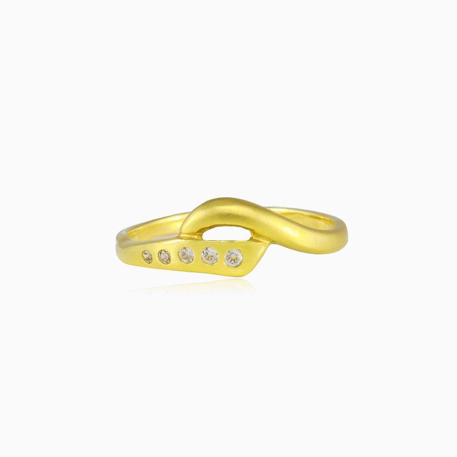 Woman Monte Cristo | Mat And Crystal Gold Ring