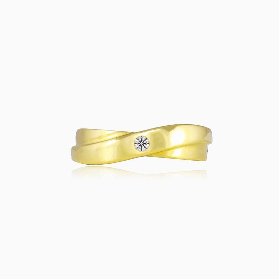 Woman Monte Cristo | Twisted One Crystal Gold Ring