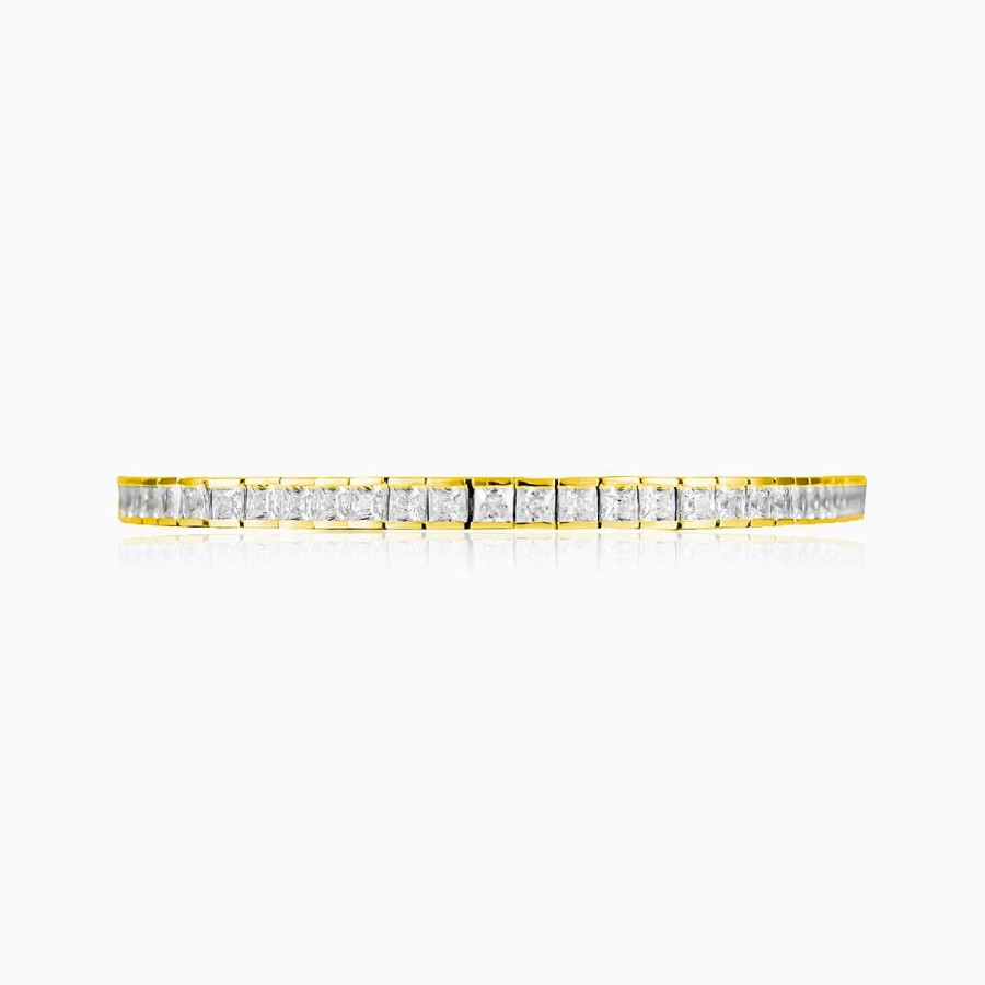 Woman Monte Cristo | Square Gold Tennis Bracelet