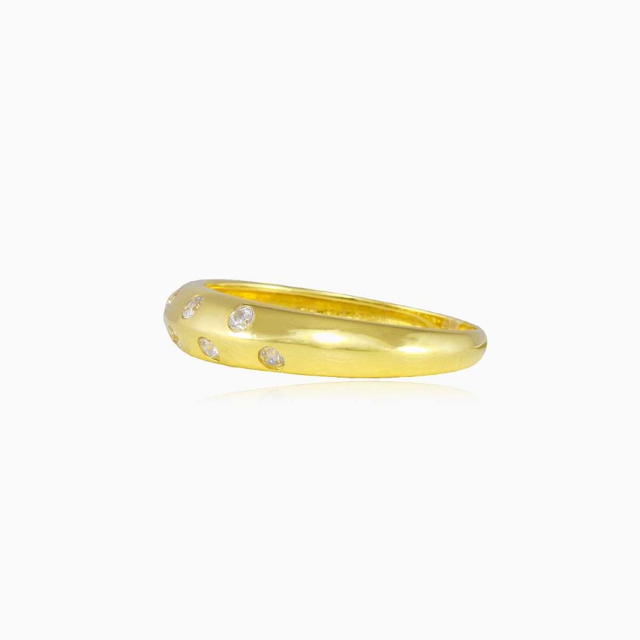 Woman Monte Cristo | Crystal Dots Gold Ring