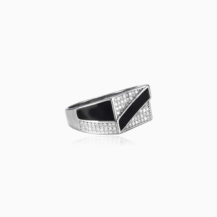 Woman Monte Cristo | Diagonal Enamel Ring