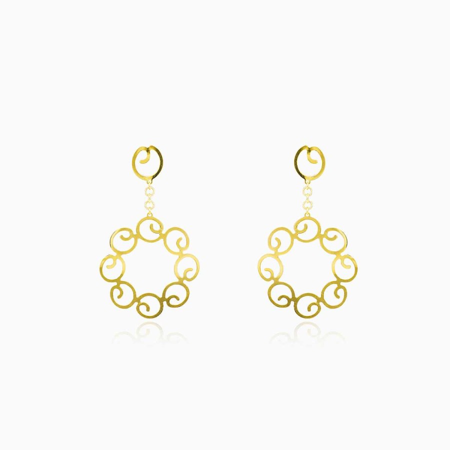 Woman Monte Cristo | Dangling Circles Gold Earrings