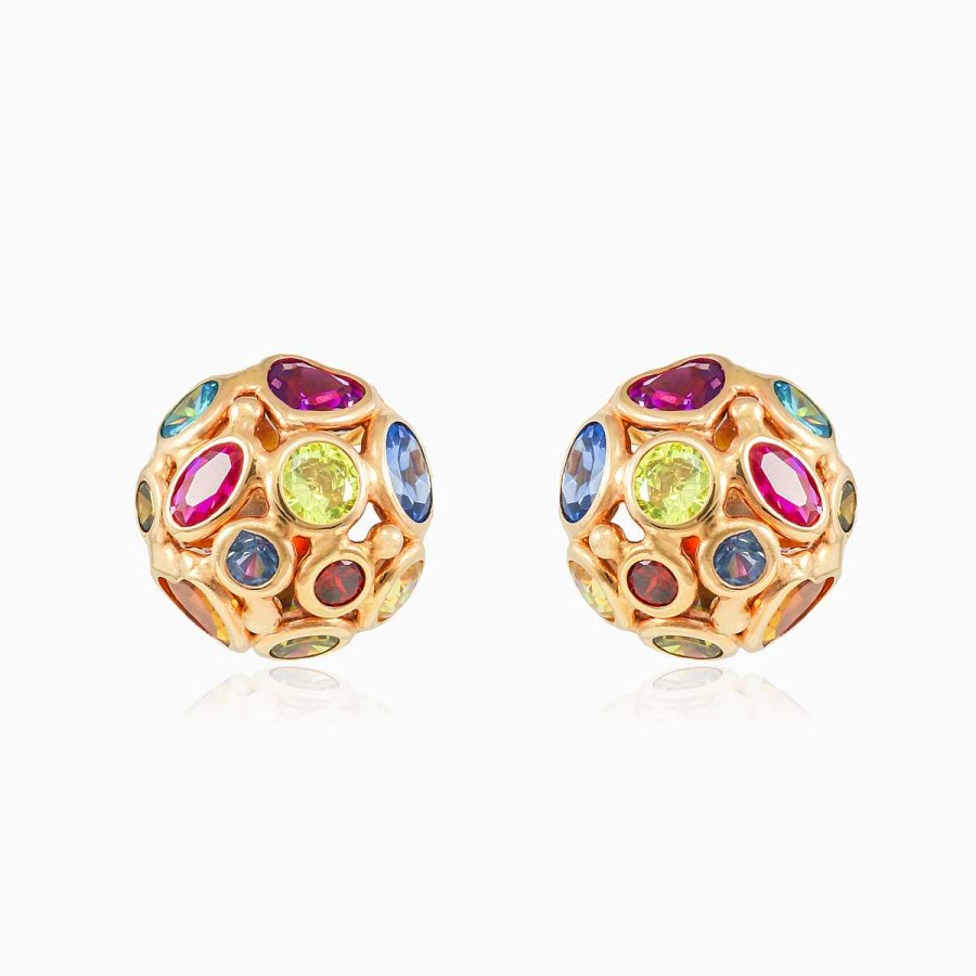 Woman Monte Cristo | Mosaico Gold Ball Earrings