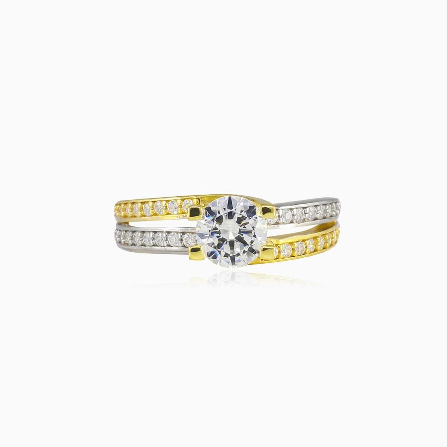 Woman Monte Cristo | White And Yellow Gold Accent Ring