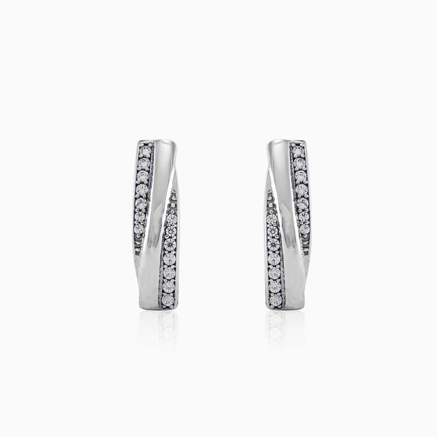 Woman Monte Cristo | Twisted White Gold Earrings