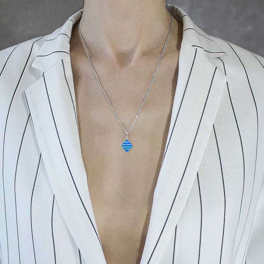 Woman Monte Cristo | Blue Opal Lines Pendant