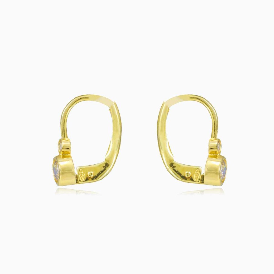 Woman Monte Cristo | Bezel Crystals Gold Earrings