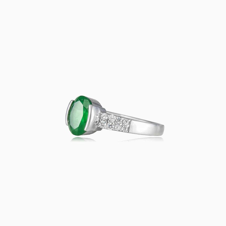 Woman Monte Cristo | Semi Bezel Jade Ring