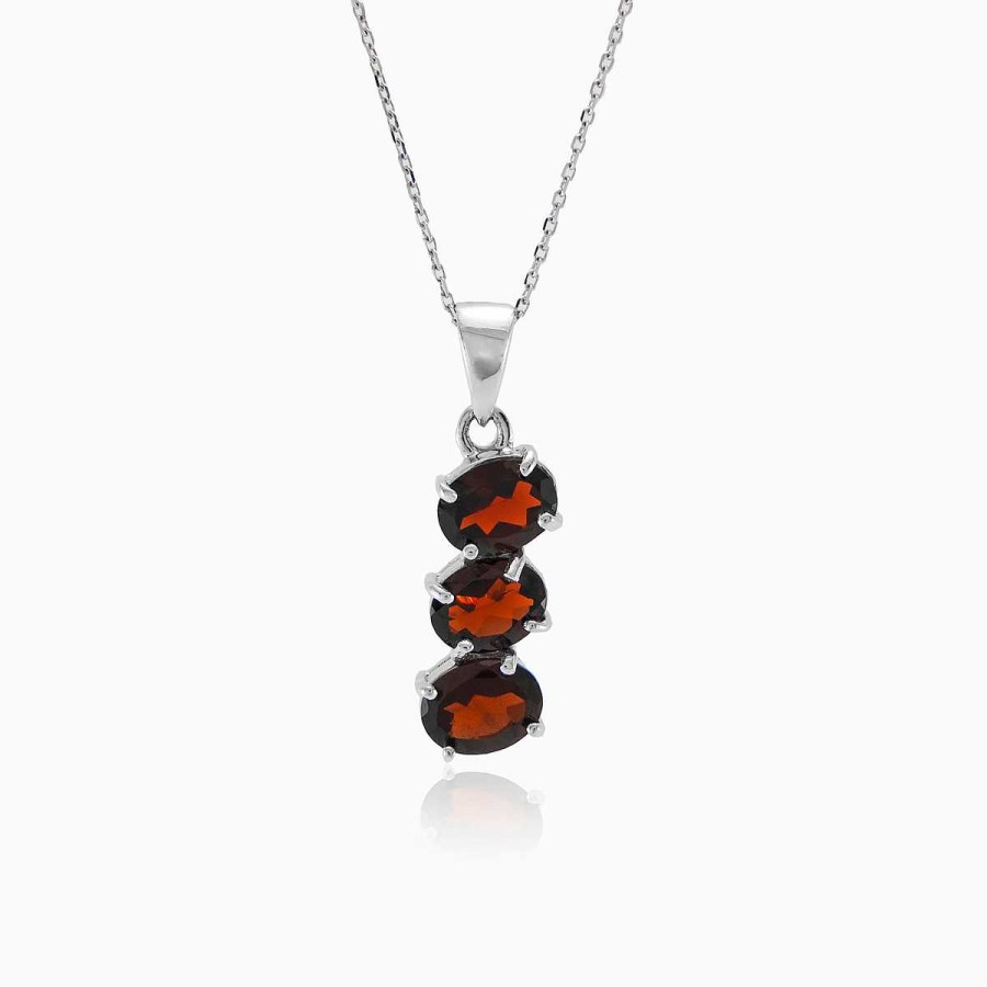 Woman Monte Cristo | Three Garnet Pendant